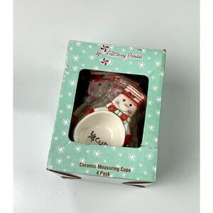 Glittering Goodies Snowman Ceramic Measuring Cups- Set Of 4 New In Package CC099